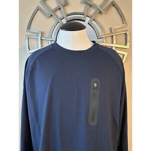 Russell Dri Power 360 Shirt Men Size Large L Training‎ Fit Blue Long Sleeve